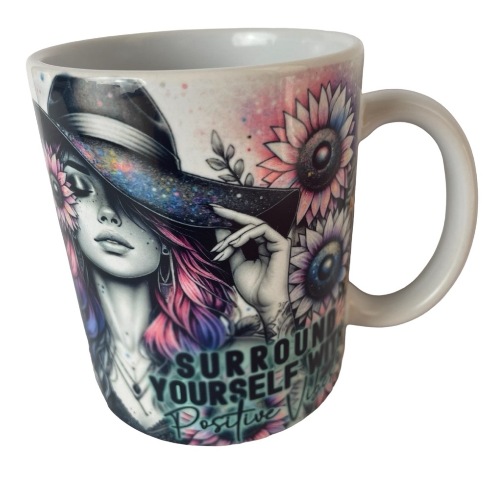 Positive Vibes 11oz Ceramic Coffee Mug NEW.